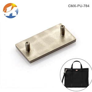 Custom Metal Plate Logo for Bags, Design Metal Name Tag with Engraved Red Logo
