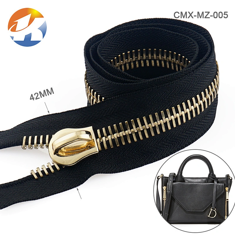 High End Handbags Hardware Custom Metal Zipper with Gunmetal Tooth for Clothing