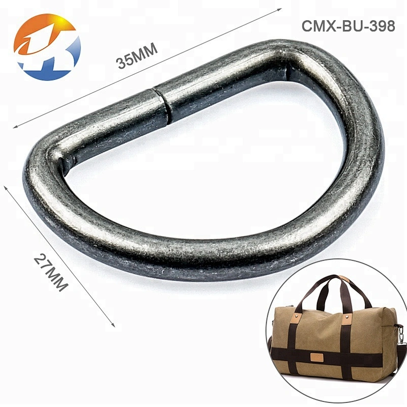 Wholesale Factory Price Antique Brass Metal D-Ring, Custom Iron Metal D Ring for Bag and Belt