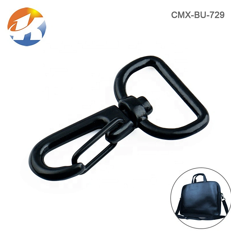 Wholesale Factory Price Zinc Alloy Metal Spring Snap Hook, Black Swivel Metal Snap Hook for Bags