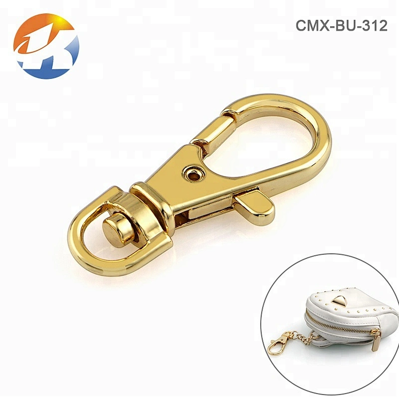 Hot Sale Bag Hardware Metal Swivel Eye Snap Hook Keyring, Wholesale Gold Metal Snap Hook For Handbag