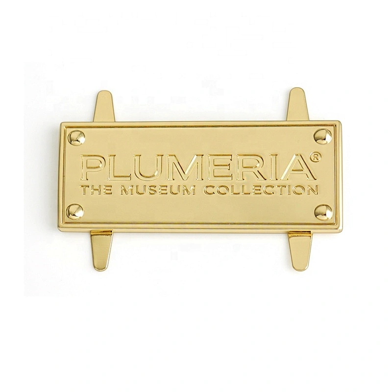 Kangsheng Factory Customized Engraved Logo Metal Name Plate, Design Gunmetal Metal Label for Bags