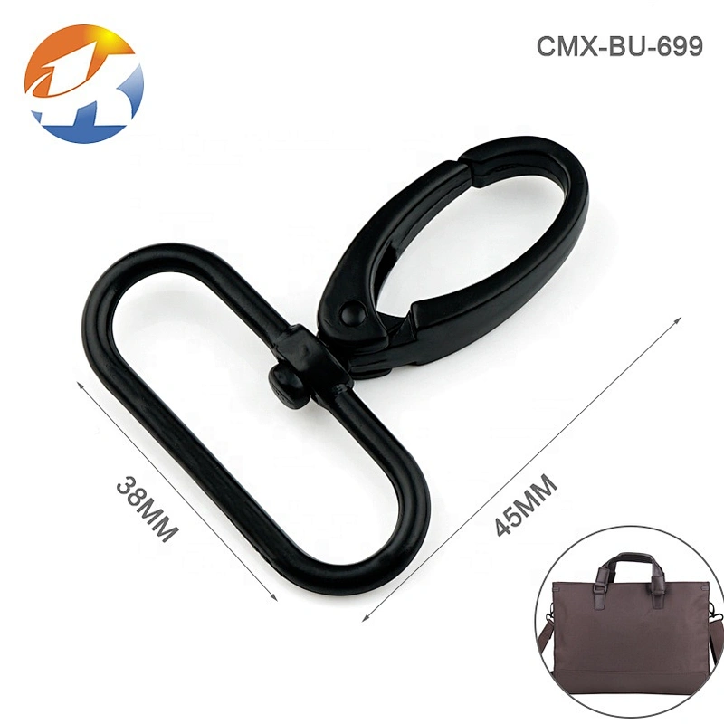 Wholesale Bag Hardware 38mm Metal Swivel Black Snap Hook For Strap