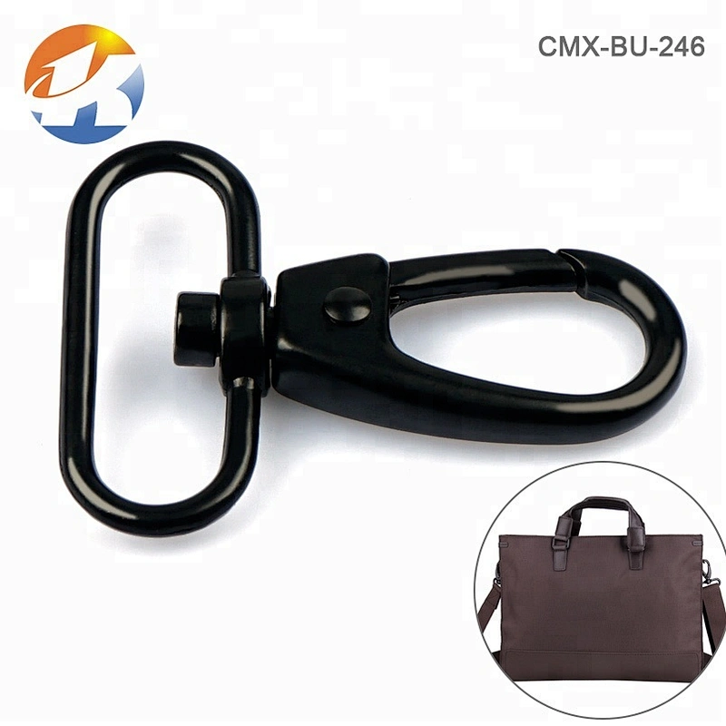 Zinc Alloy Die-Casting Black Metal Snap Hook For Handbags, Bag Accessories Metal Hook for Travel Bags