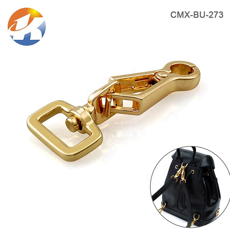 Zinc Alloy Die-Casting Fashion Handbag Gold Metal Snap Hook For Bag