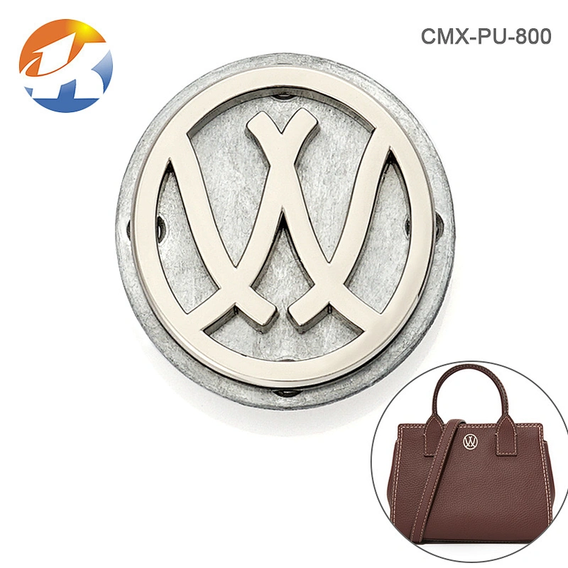 Circle With Cut Out Logo Custom Made Metal Logo Charms