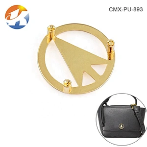Gold Round Metal Logo for Wallet, Custom Small Metal Purse Tag
