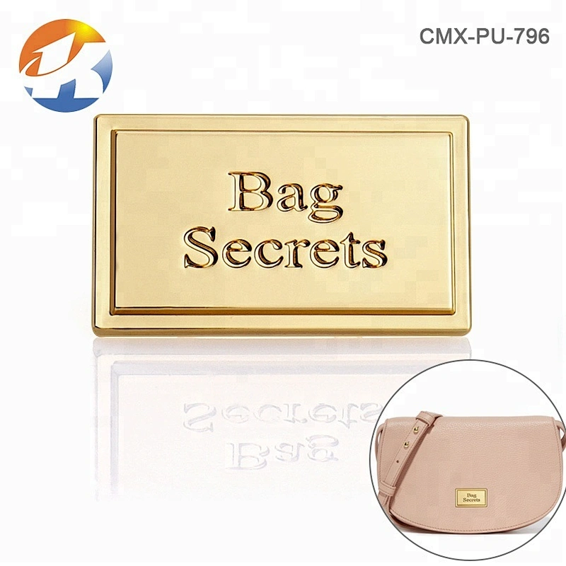 Zinc Alloy Engraved Gold Metal Logo For Handbags