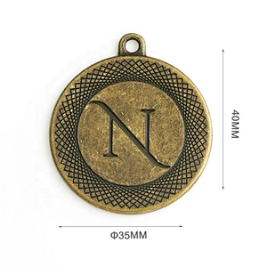 Bag Accessories Customized Making Metal Logo Plate, Circle with Hole Metal Logo Hang Tags for Bags