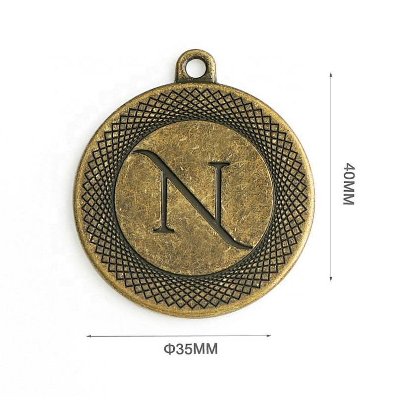 Bag Accessories Customized Making Metal Logo Plate, Circle with Hole Metal Logo Hang Tags for Bags