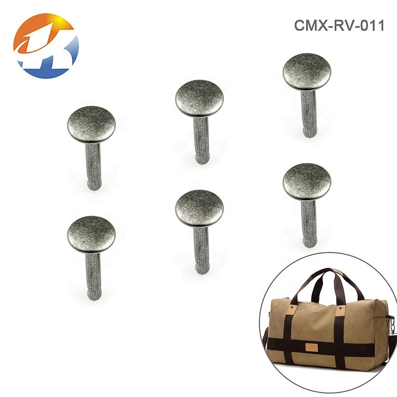 Wholesale 9mm Black Nickel Iron Double Head Cap Metal  Rivet For Garment
