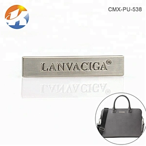 Rectangle With Arc Alloy Custom Metal Logo For Bags