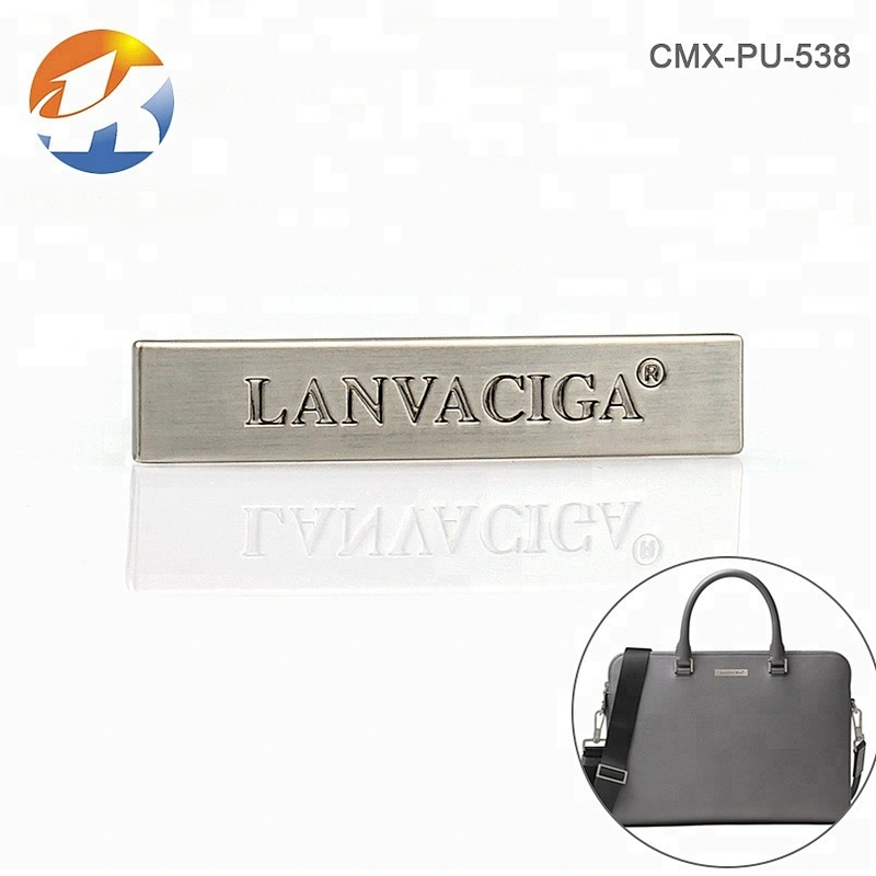 Rectangle With Arc Alloy Custom Metal Logo For Bags