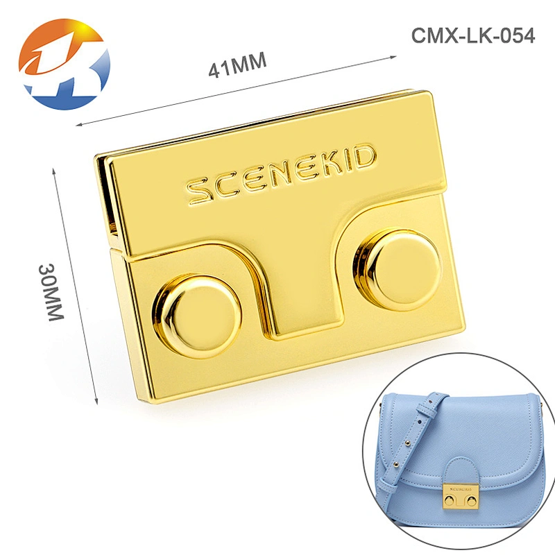 Popular Silver And Gold Double Colors Metal Push Bag Lock