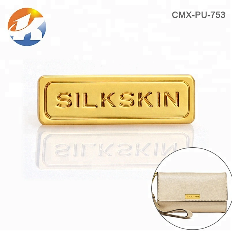 High Grade Handbag Hardware Gold Metal Logo, Custom Metal Name Plate with Engraved Logo for Bags