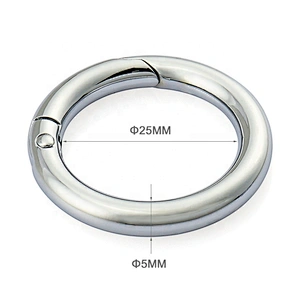 Wholesale 1 Inch Nickel Metal Clasp Closure Key Hook, Round Metal Spring Snap Hook For Bags
