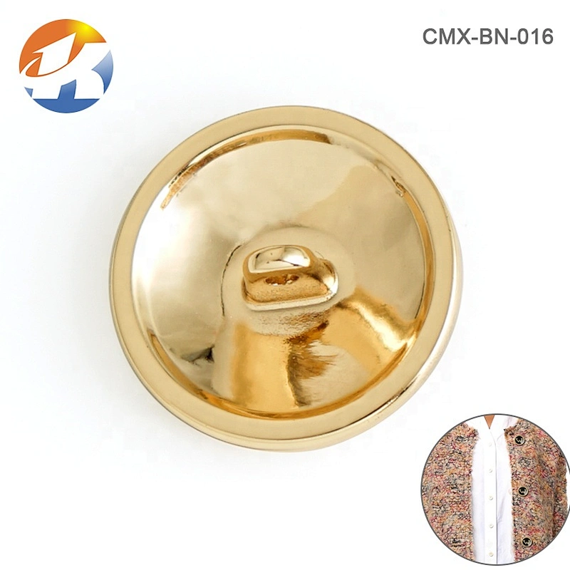 Fashion Design Customized Logo Metal Shank Button, Metal Gold Sewing Button For Garment