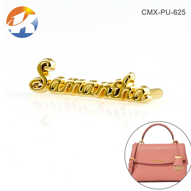 Professional Custom Gold Small Metal Logo For Bags