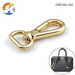 High End Handbag Hardware Metal Swivel Snap Hook, Light Gold Plated Metal Spring Snap Hook