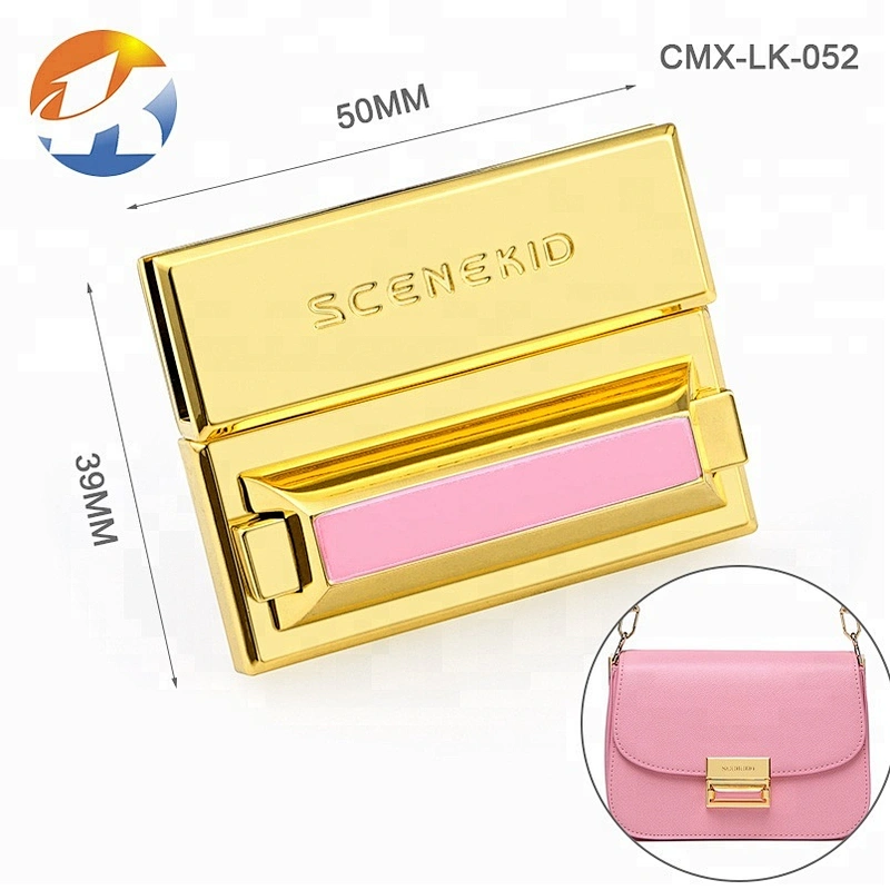 Custom Luxury High Grade Hardware Gold Metal Handbag Lock
