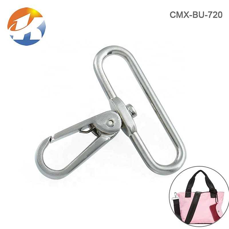 Factory Direct Wholesale 2 Inch Alloy Dog Metal Spring Snap Hook, Brushed Nickel Metal Snap Hook for Bag Strap