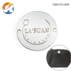 Nickel Color Sewing Round Metal Clothing Tags, Garment Accessories Custom Round with 2 Holes Metal Logo Label