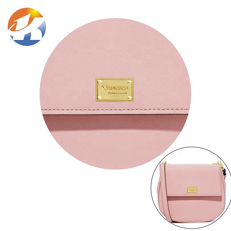 Rectangle Shape with 4 Decorative Rivets Metal Label, Manufacturer Custom Gold Metal Logo Plate for Handbags*