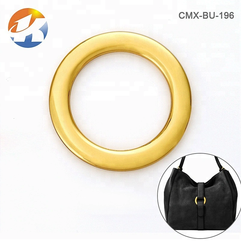 Zinc Alloy Flat Gold Metal Bag O Ring