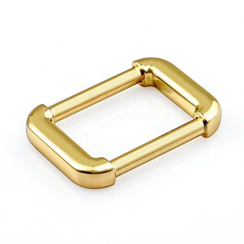 High Grade Custom Gold Metal Buckles, Wholesale Zinc Alloy Nickel-free Plated Square Metal Buckle for Bag Strap