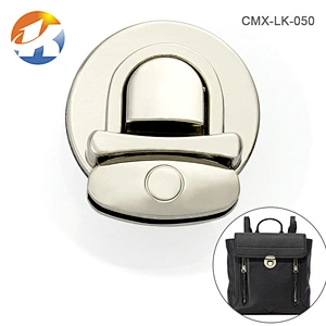 Professional Custom Nickel Metal Push Lock For Handbags