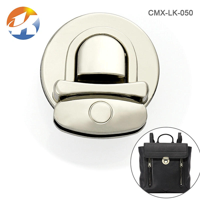 Professional Custom Nickel Metal Push Lock For Handbags