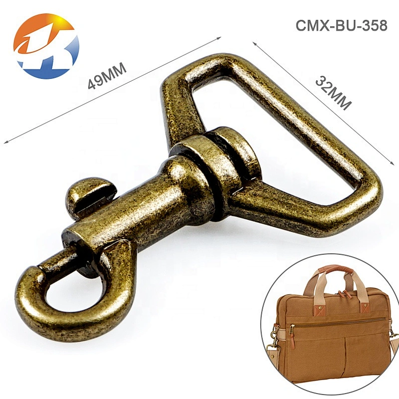 Bag Accessories Gunmetal Metal Swivel Snap Hook, Wholesale Factory Price Alloy Spring Snap Hook for Strap