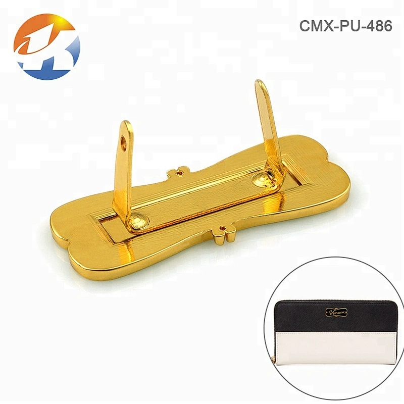 Fashion Gold Plated With Black Background Metal Logo Brand Handbag