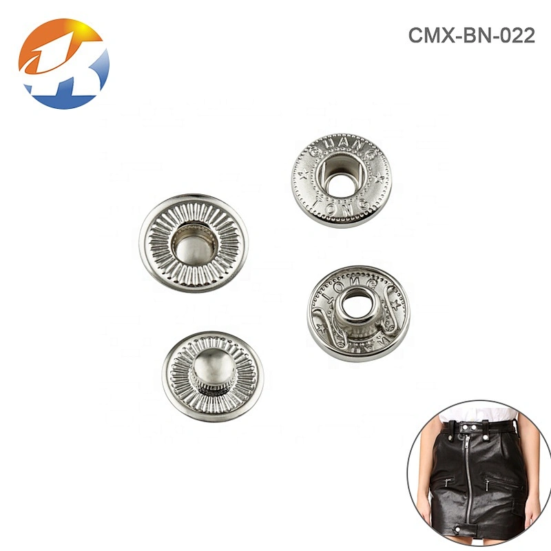 New Arrival Products Shiny Nickel Metal Snap Button, 15Mm Metal Snap Dome Button For Bag Garment
