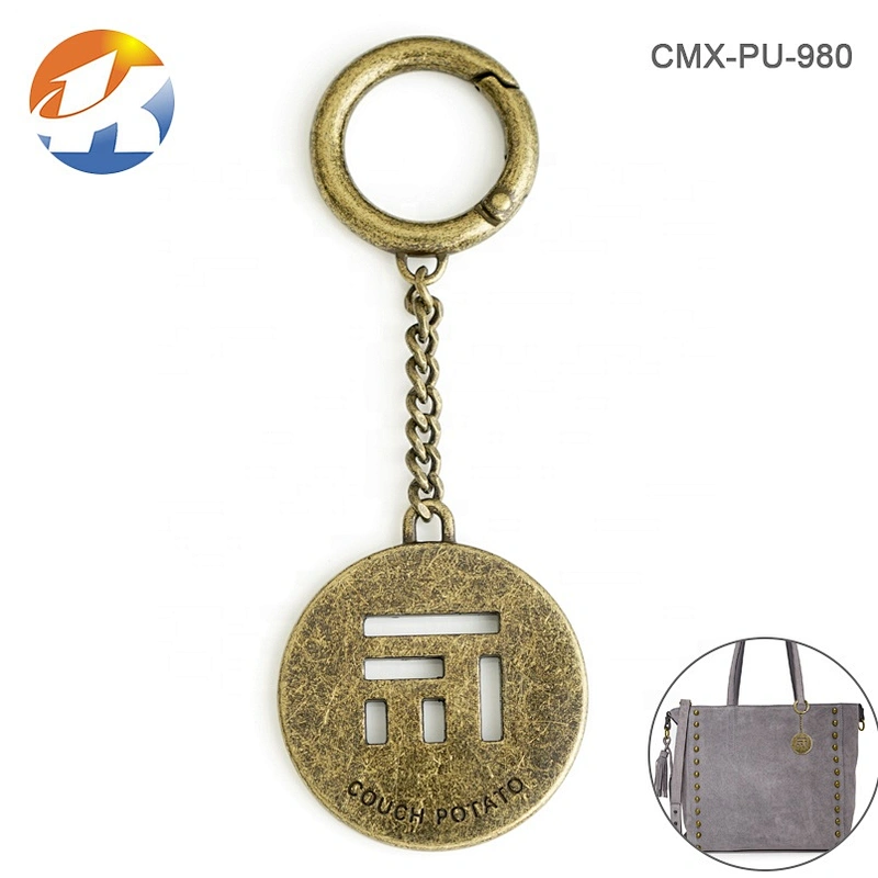 Custom Round Shape Metal Logo Tag, Design Gold Metal Labels Tag For Handbags