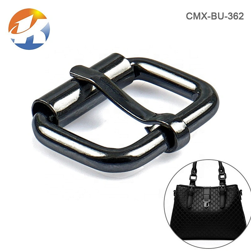 OEM ODM Nickel-Free Gunmetal Iron Roller Metal Pin Buckle, Wholesale Cheap Metal Adjuster Buckle for Bags