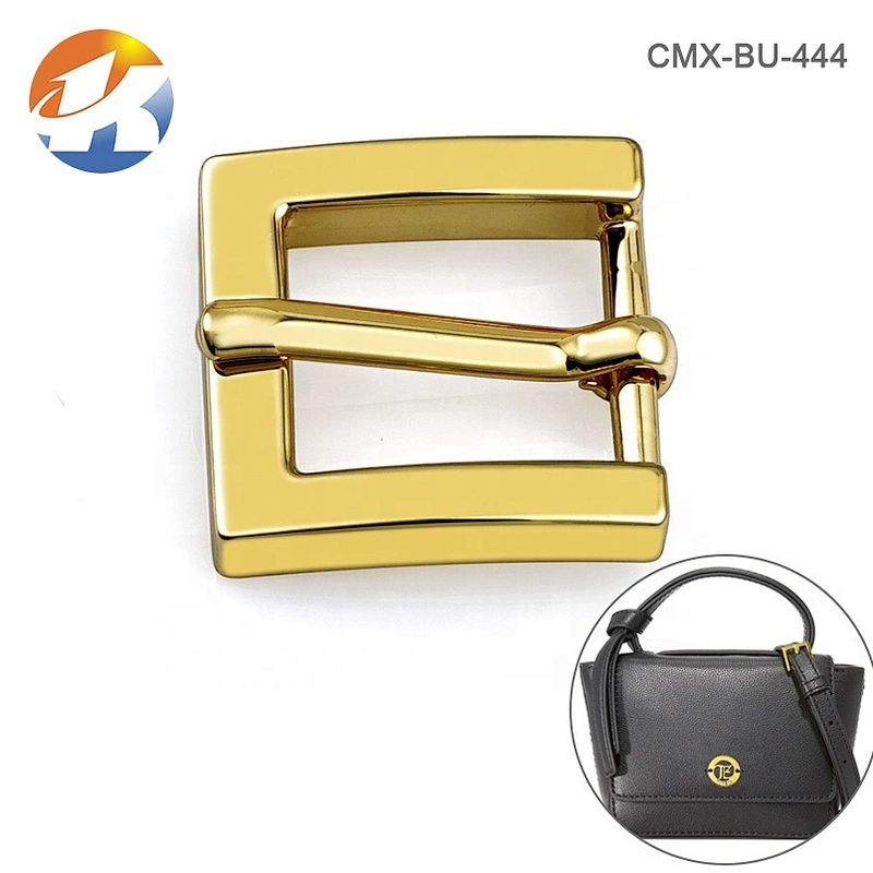 Factory Price Custom Gold Plated Metal Pin Buckle, Wholesale Handbags Hardware Zinc Alloy Adjustable Metal Buckle for Bag