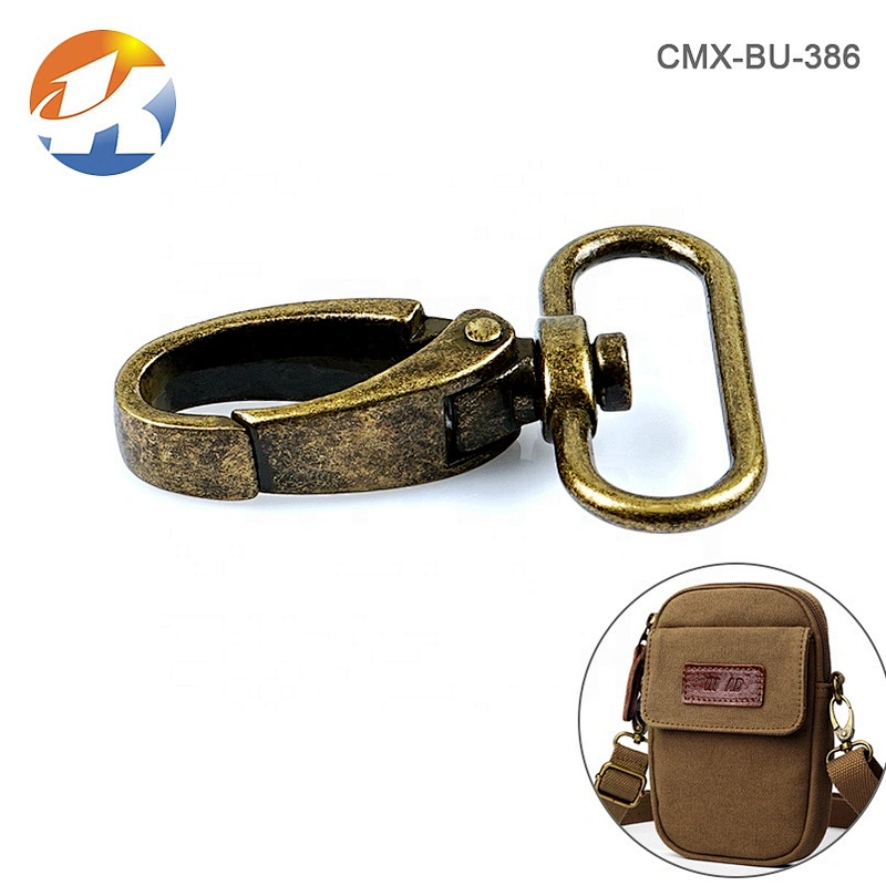 38mm Alloy Bronze Metal Snap Hook For Bag's Strap, Wholesale Factory Price Spring Metal Snap Hook