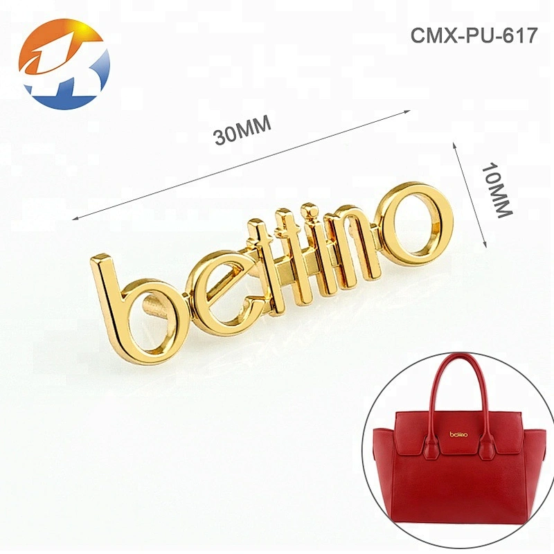 Gunmetal Logo Metal Letter Clothes, Custom Sewing Metal Letter Labels and Logos for Handbags, Sew Metal Letter Plate with Holes