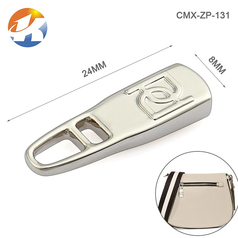 Bag Accessories Shiny Black Metal Zipper Puller For Wallet