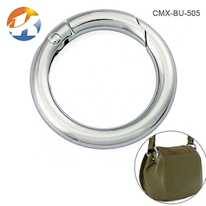 Wholesale 1 Inch Nickel Metal Clasp Closure Key Hook, Round Metal Spring Snap Hook For Bags