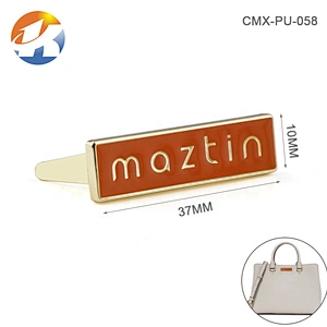 Professional Factory Design Embossed Logo Metal Plate for Bags, Custom Handbag Gold Metal Label