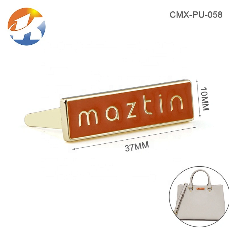 Professional Factory Design Embossed Logo Metal Plate for Bags, Custom Handbag Gold Metal Label