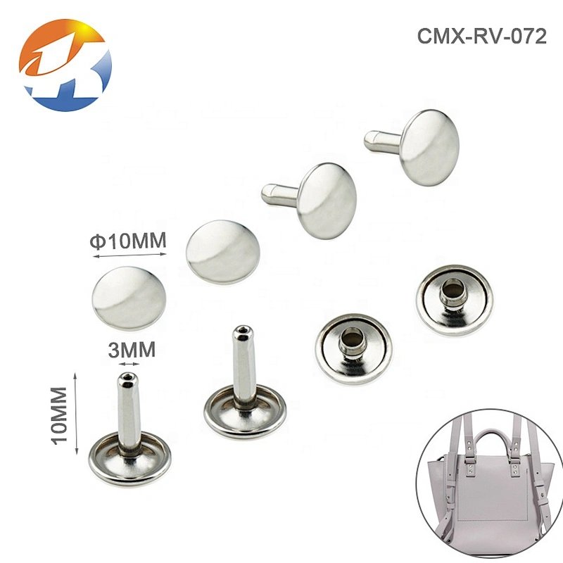 Hot Selling Metal Leather Bag Garment Round Metal Double Rivet Stud For Shoe