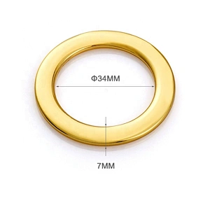 Zinc Alloy Flat Gold Metal Bag O Ring