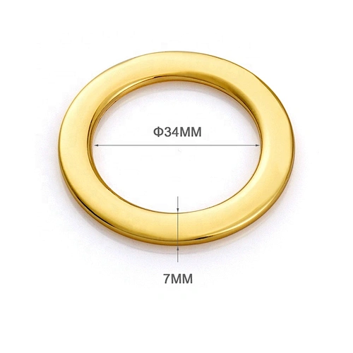 Zinc Alloy Flat Gold Metal Bag O Ring