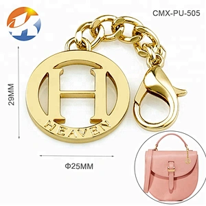 Hot Selling Round Shape Custom Metal Bag Tags, Fashion Gold Plated Hollow Logo Metal Hang Tag, Custom Logo Metal Tag for Handbag
