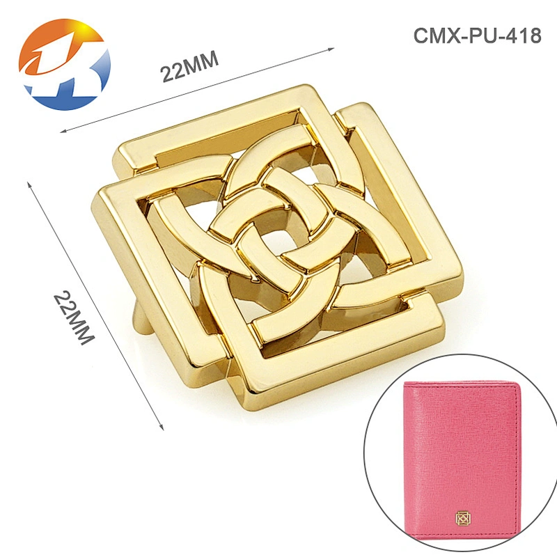Fashion Hollow Pattern Gold Custom Made Metal Logo Charms