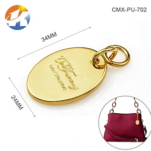 Hot Sale Fashion Design Heart Shape Metal Hang Tag, Custom Gold Metal Hanging Logo for Handbags