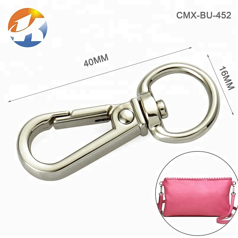 High Quality Zinc Alloy Hand Bag Silver Metal Dog Spring Snap Hook For Bags